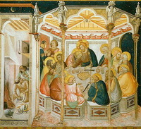 Тайная вечеря (П. Лоренцетти, фреска, 1320 г.)